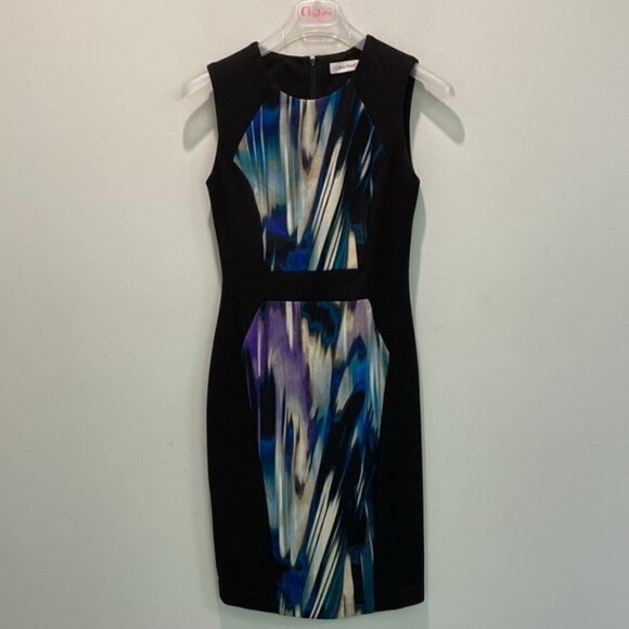 Calvin Klein Black Abstract Sleeveless Dress - Picture 3 of 13